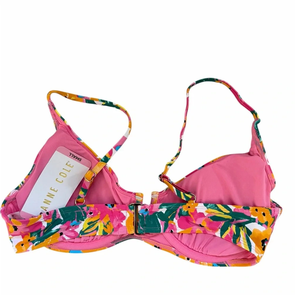 ANNE COLE 3 Piece Swim Bundle SUNSHINE FLORAL SIZE SMALL BIKINI TANKINI HI RISE - Picture 7 of 7